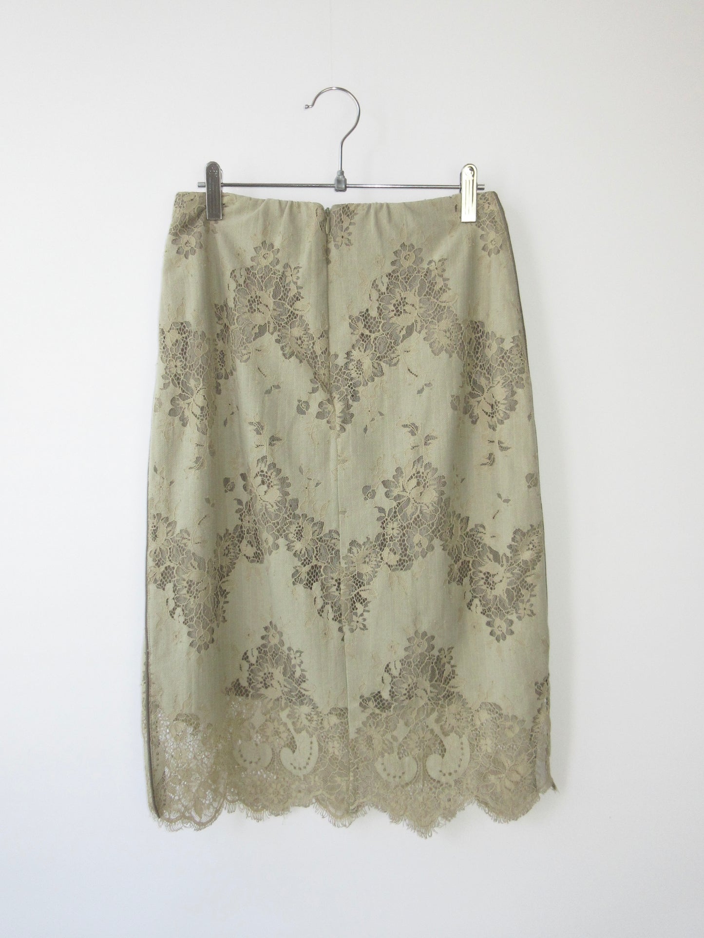sheer lace midi skirt