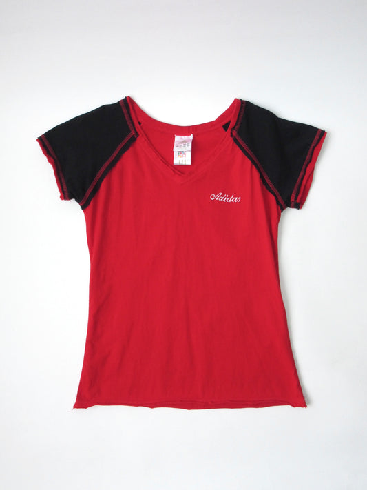 adidas raglan v neck t-shirt