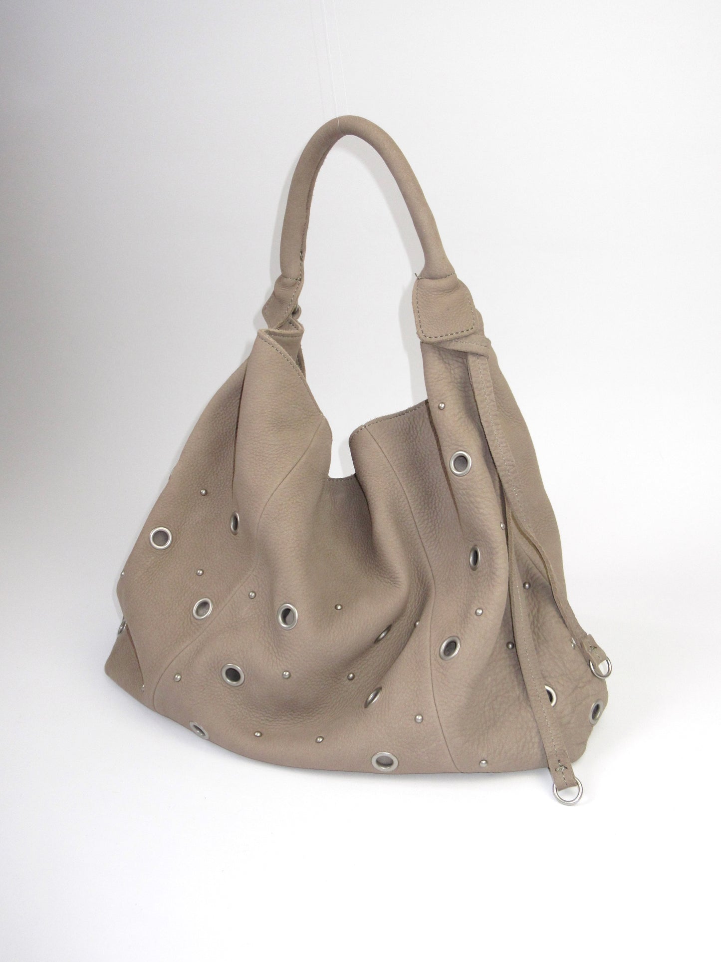 eyelet design leather bag