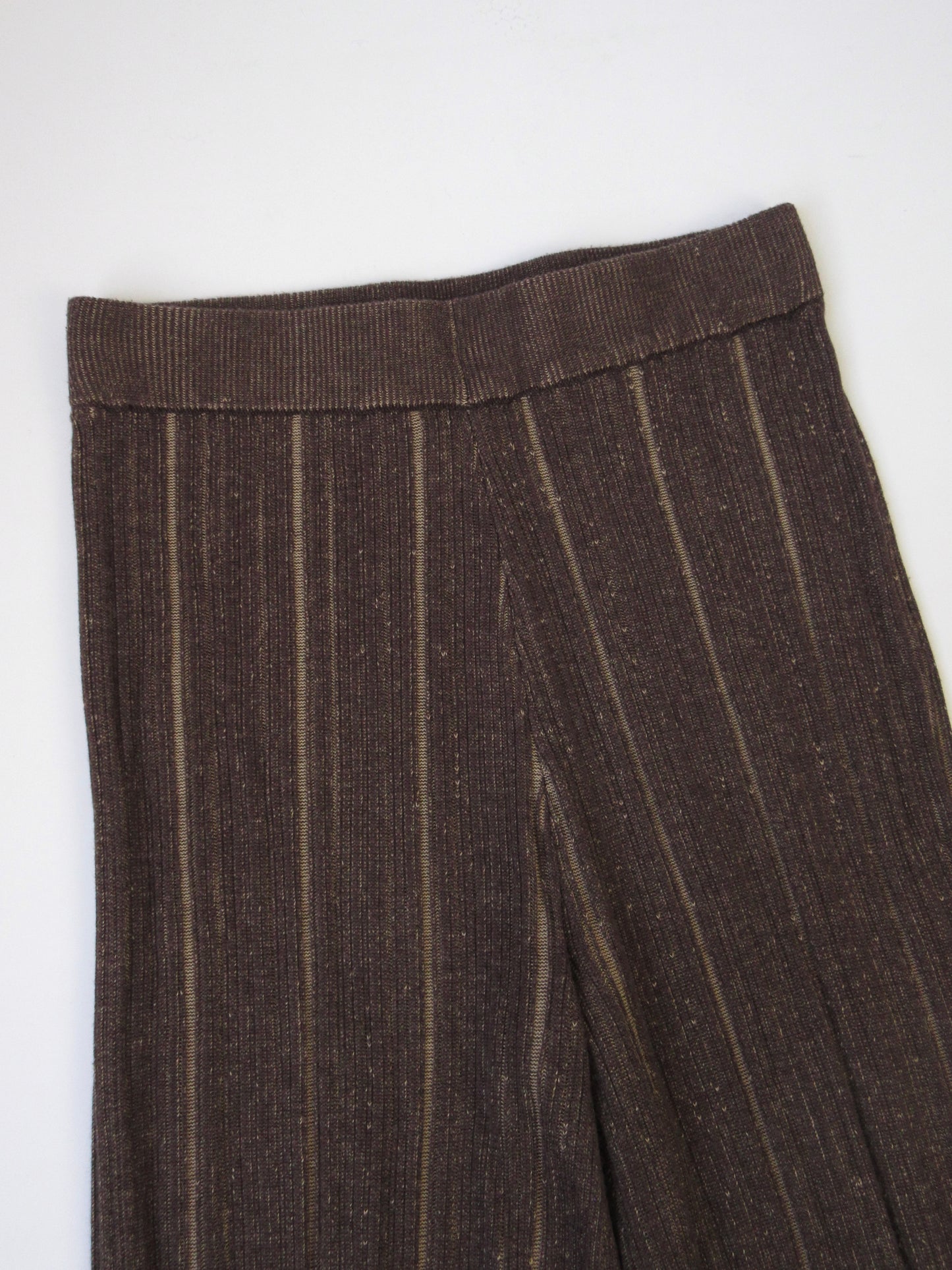 【used】brown lib knit pants