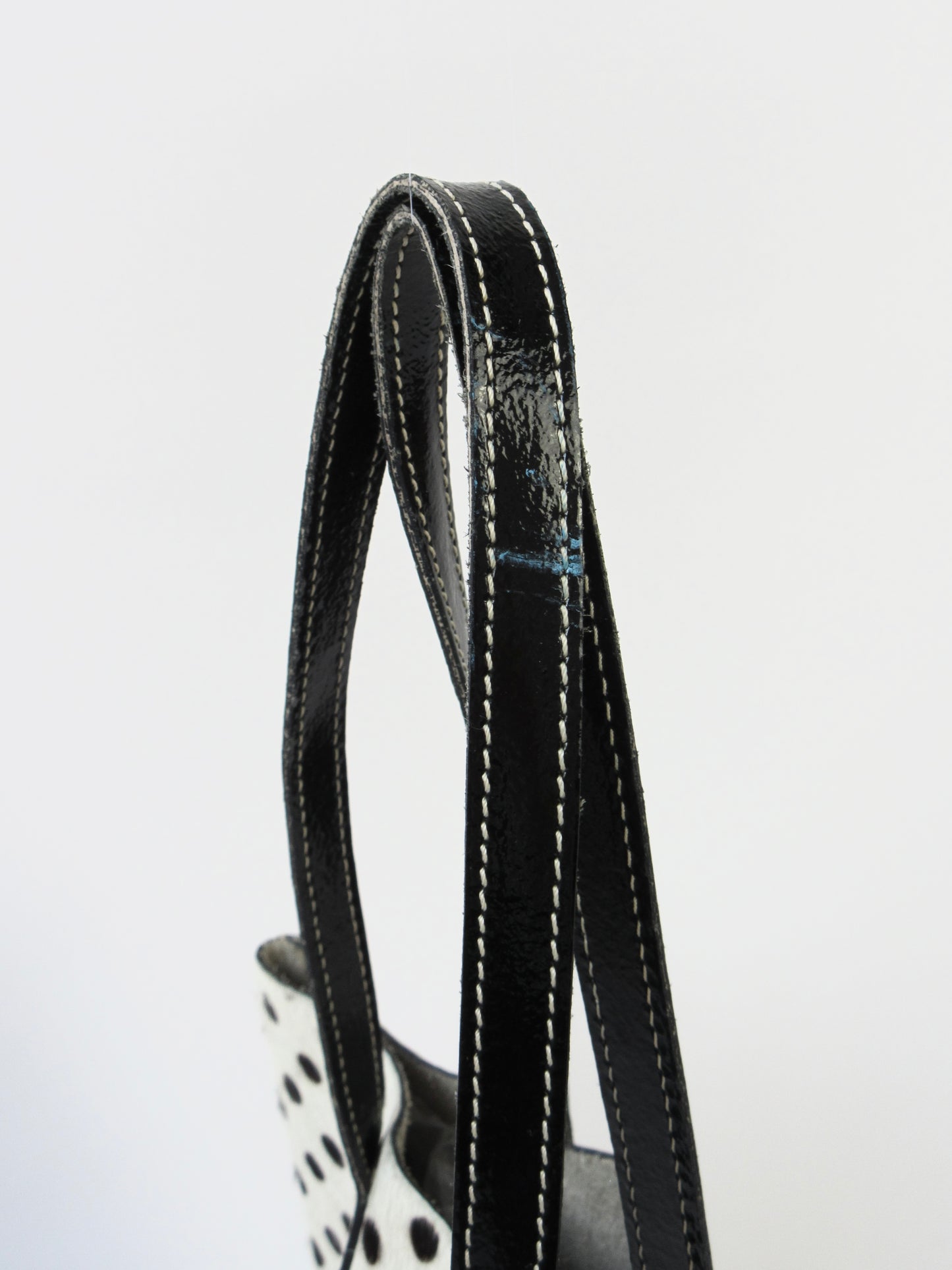 leather polka dots tote bag