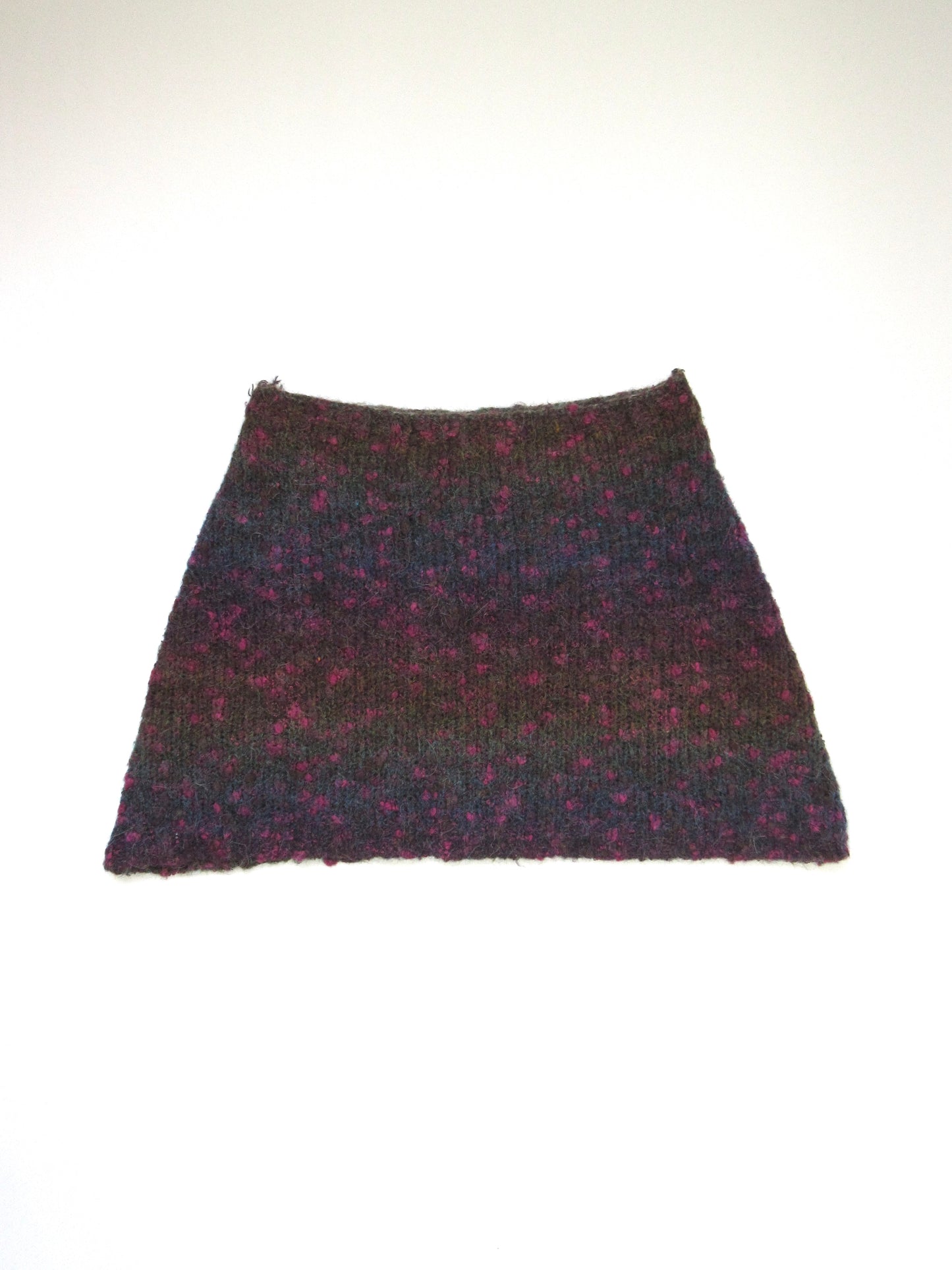 【used】mix color knit mini skirt