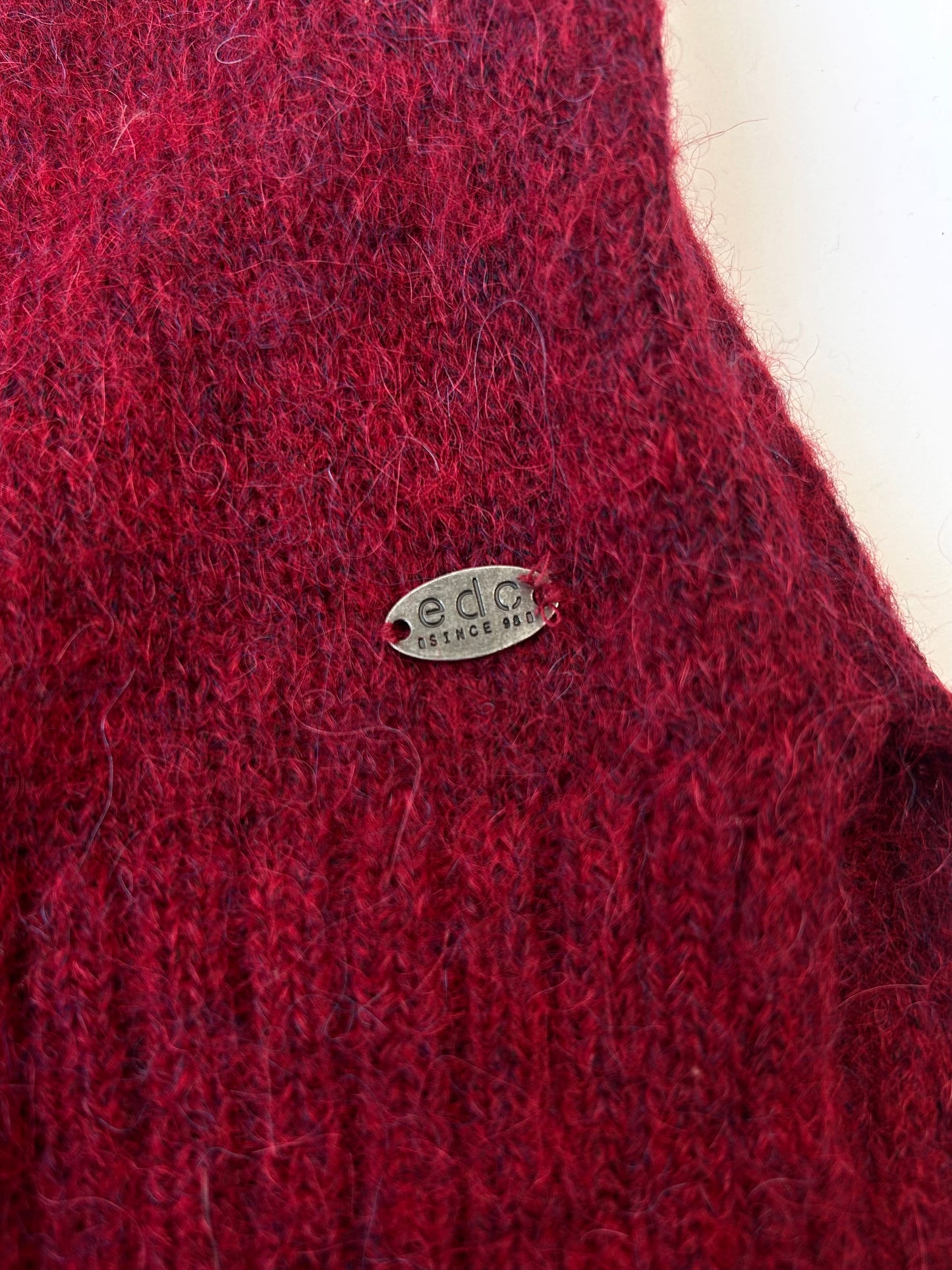 red mix color alpaca knit