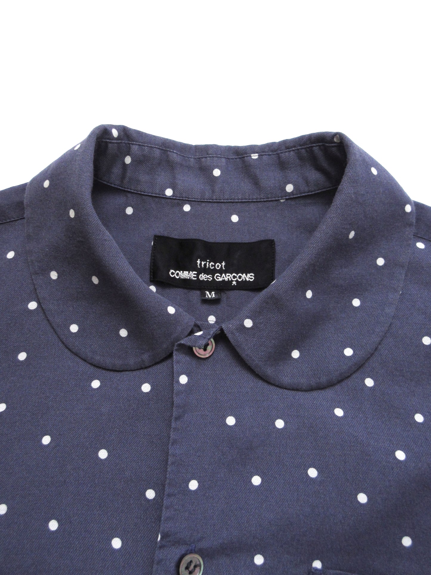 tricot comme des garcons polka dots blouse