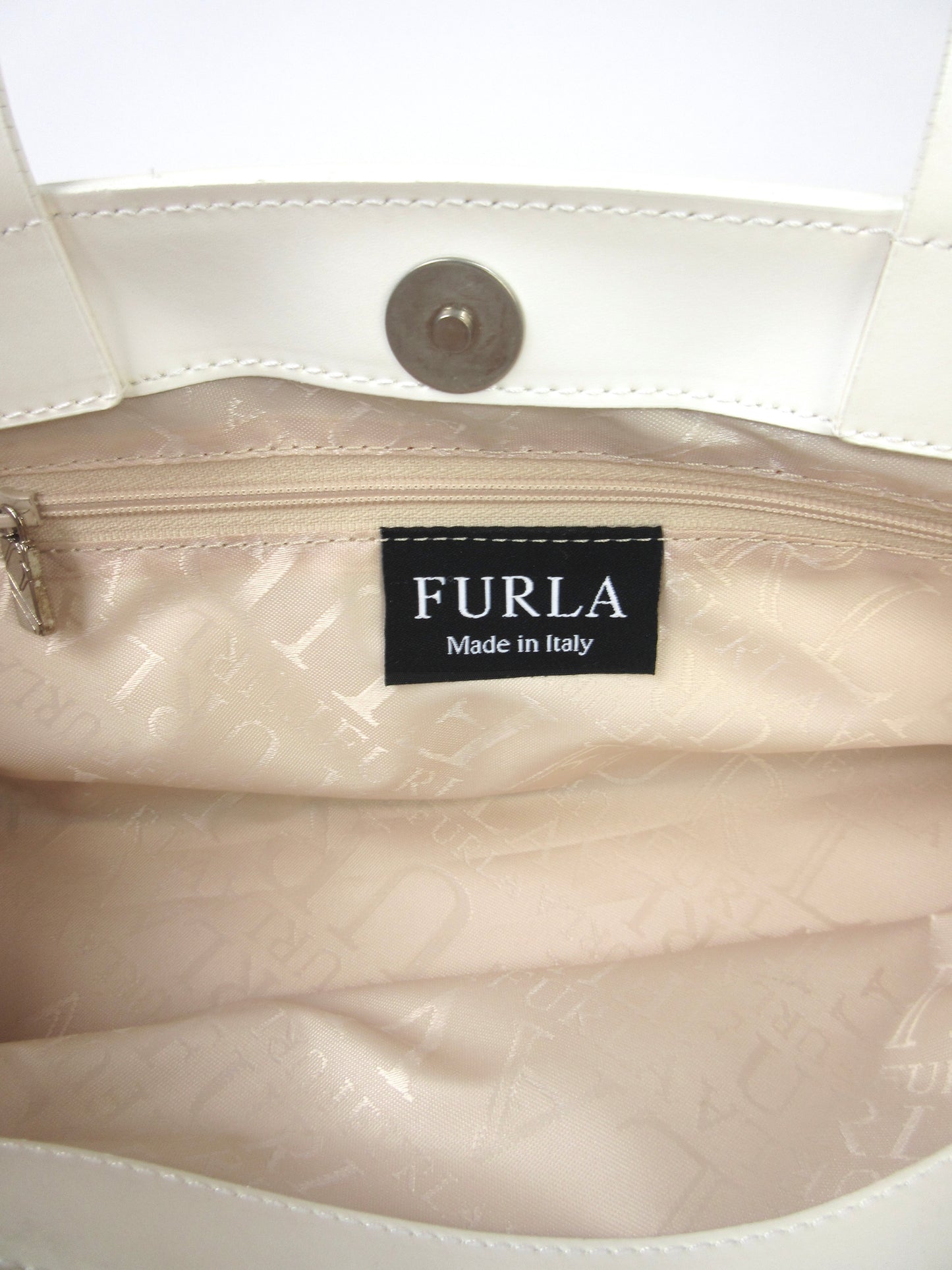 FURLA white leather handbag