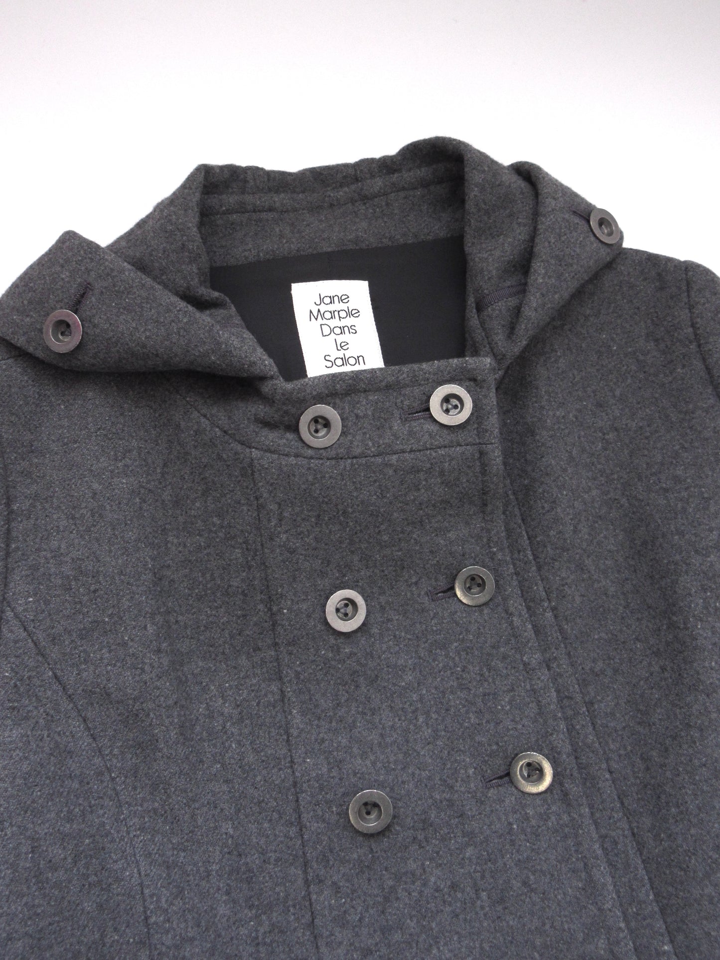 gray double button design coat