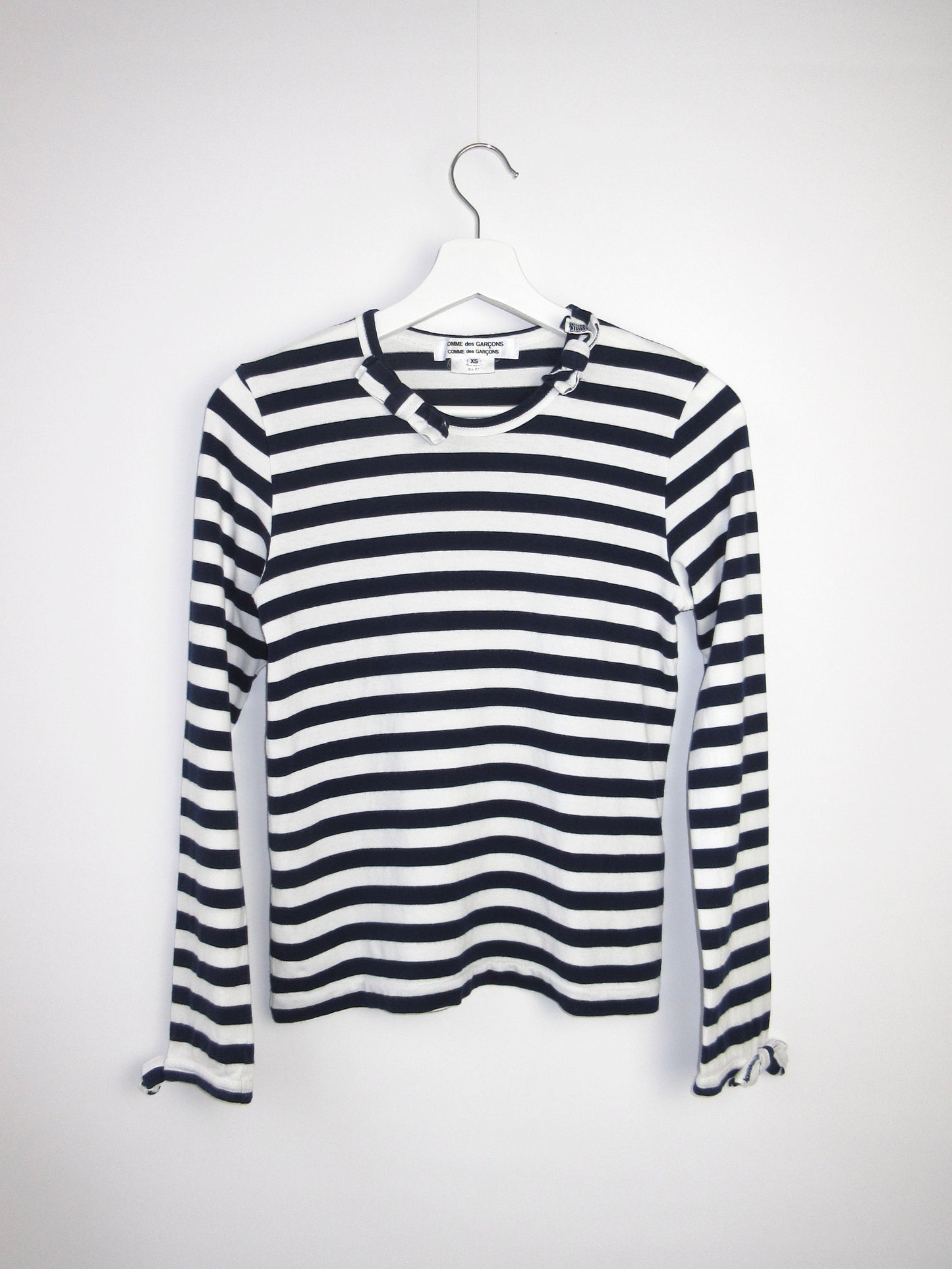 comme des garcons stripe ribbon longsleeve