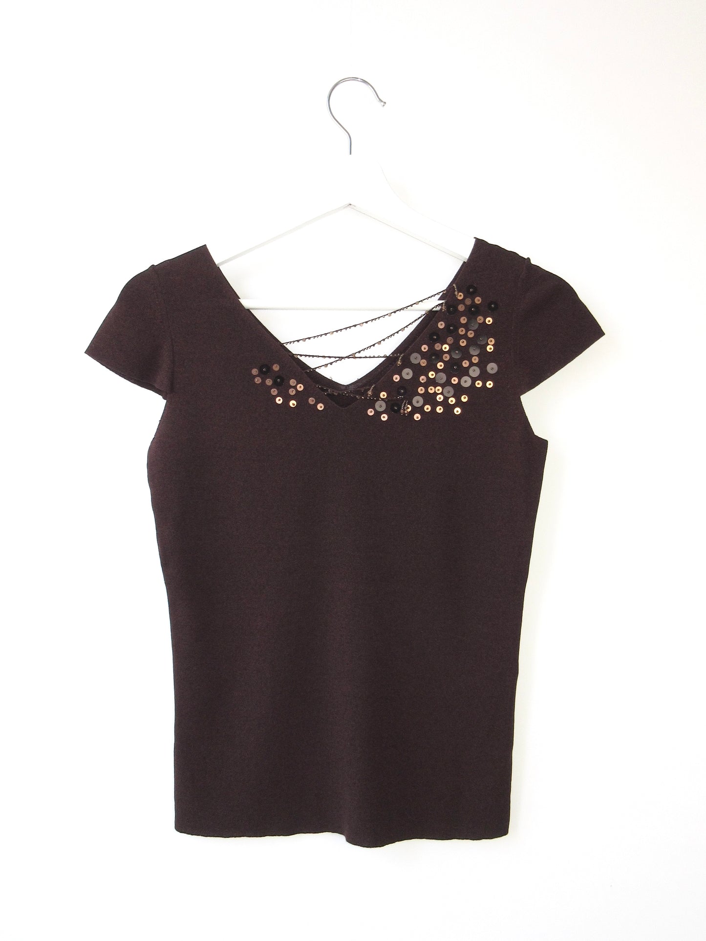spangle design knit top