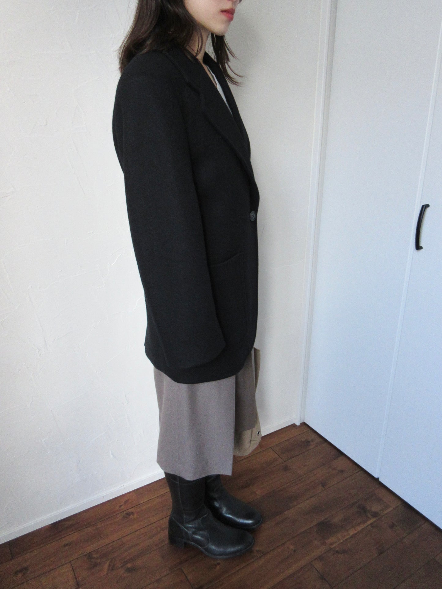 【used】black wool jacket