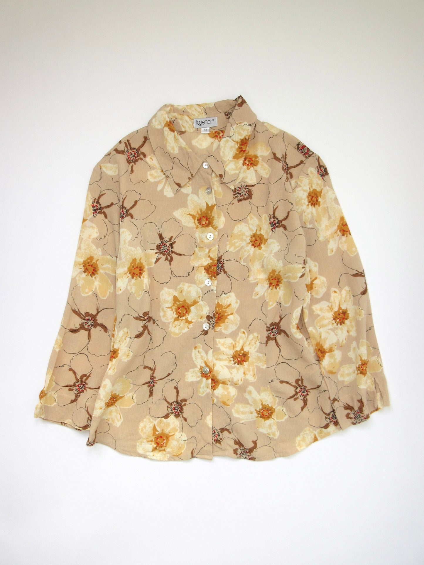 【used】flower crepe blouse