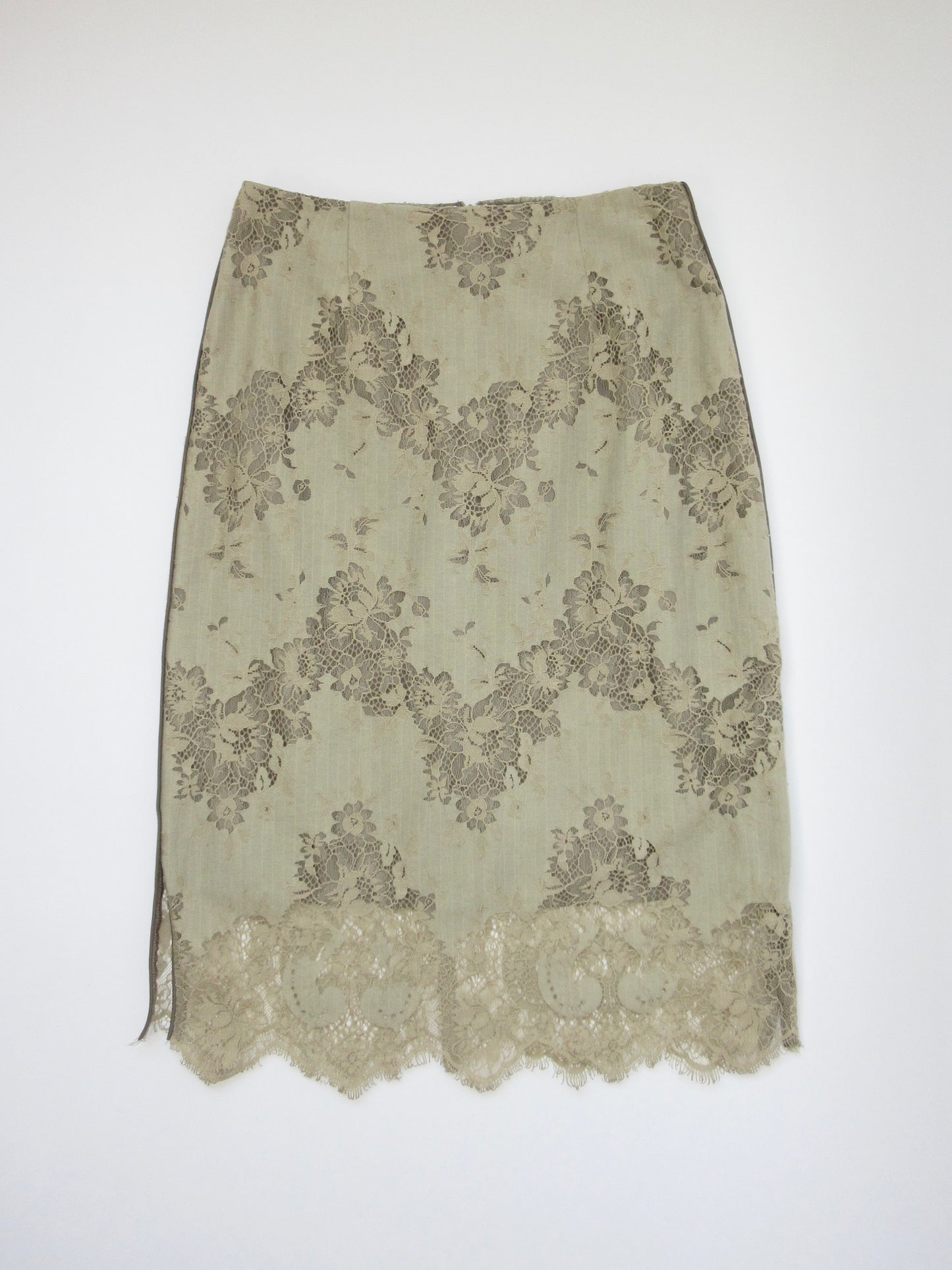 sheer lace midi skirt