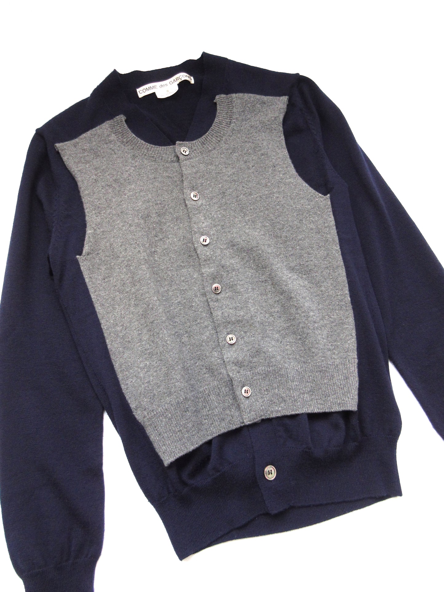 comme des garcons layered cardigan