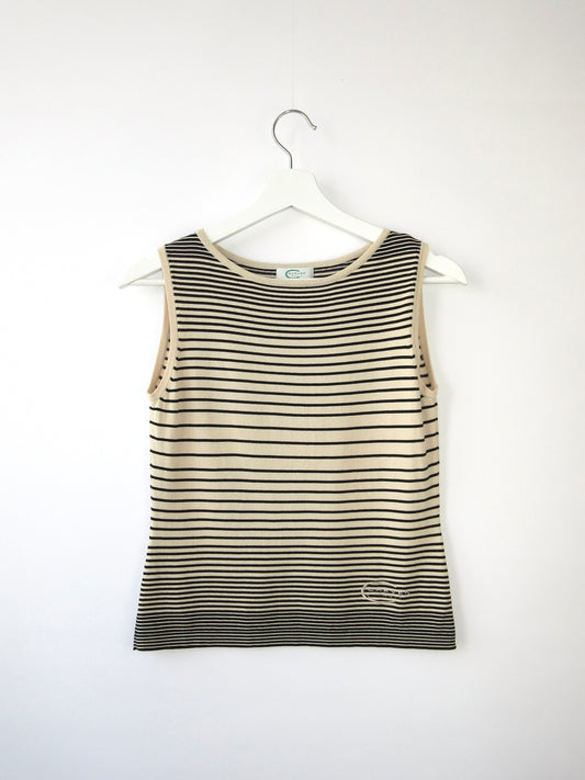 CARVEN gradation border sleeveless top