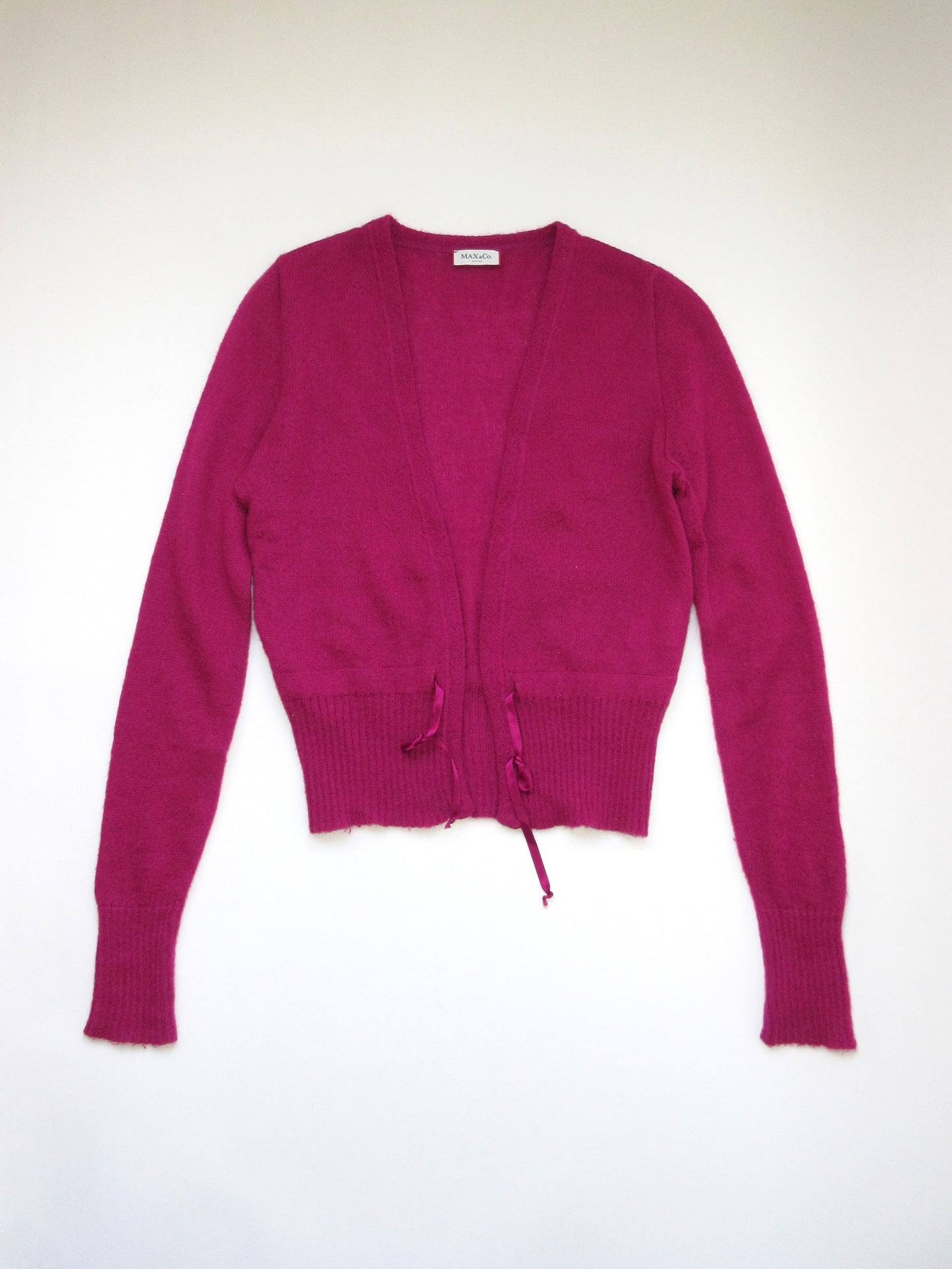 【used】Max&Co. magenta color mohair cardigan