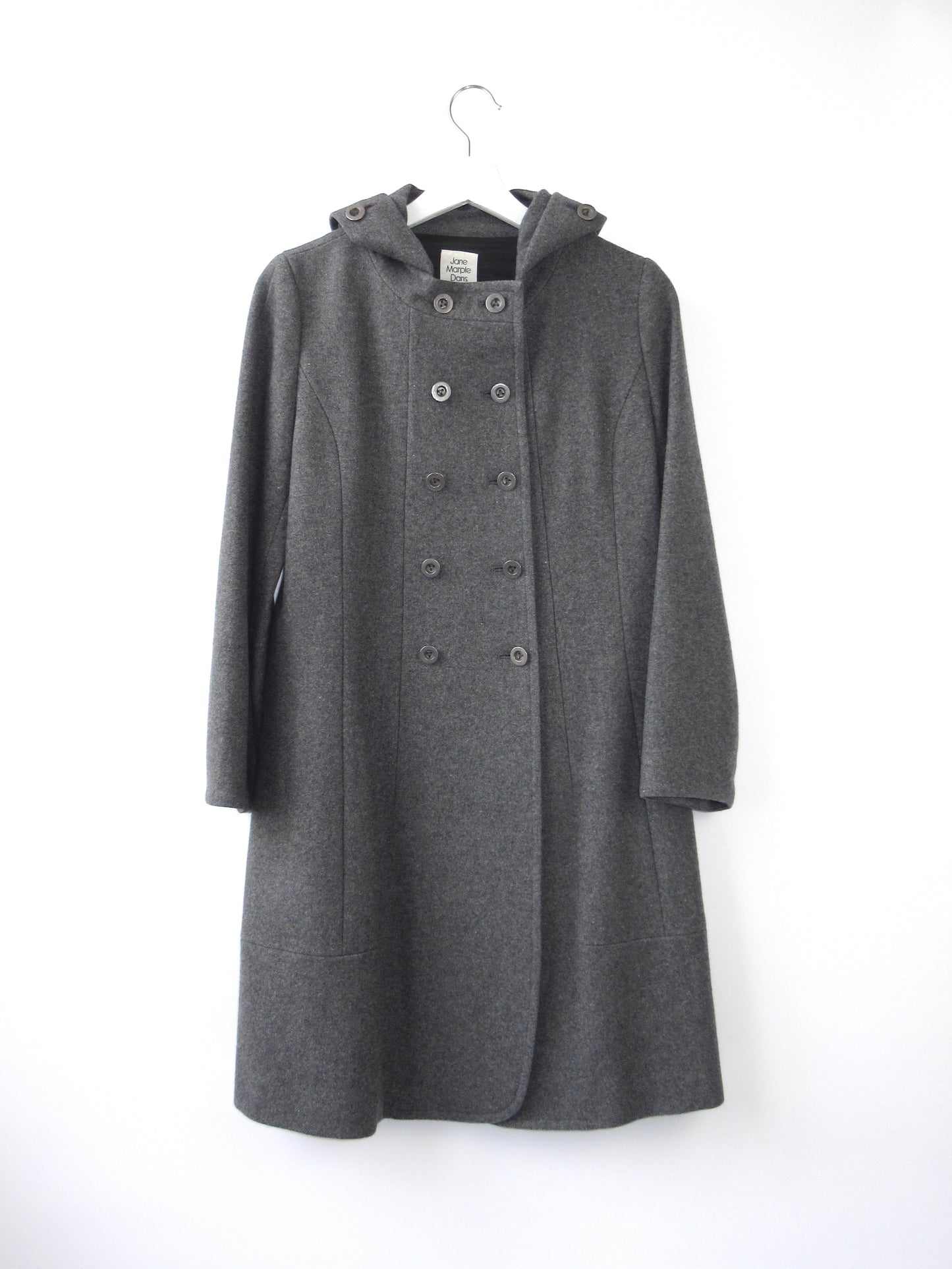 gray double button design coat