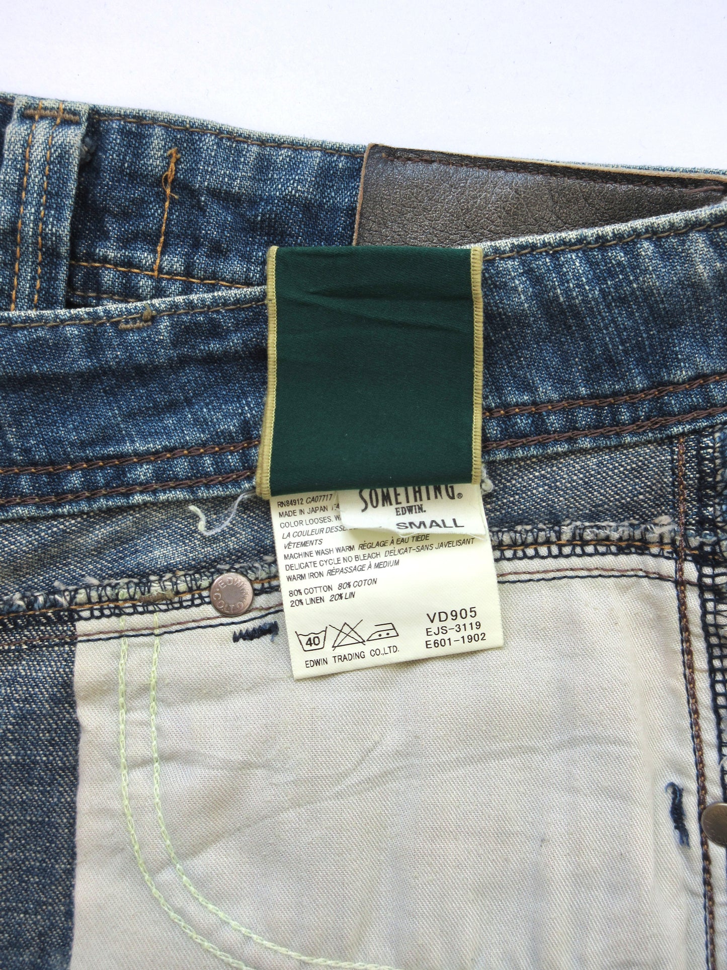 denim aging bermuda pants
