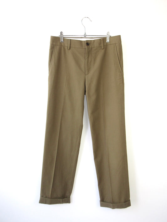 MARGARET HOWELL khaki brown roll-up pants