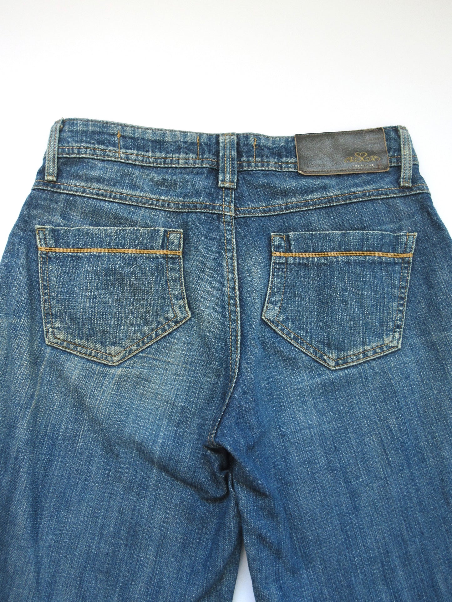 denim aging bermuda pants