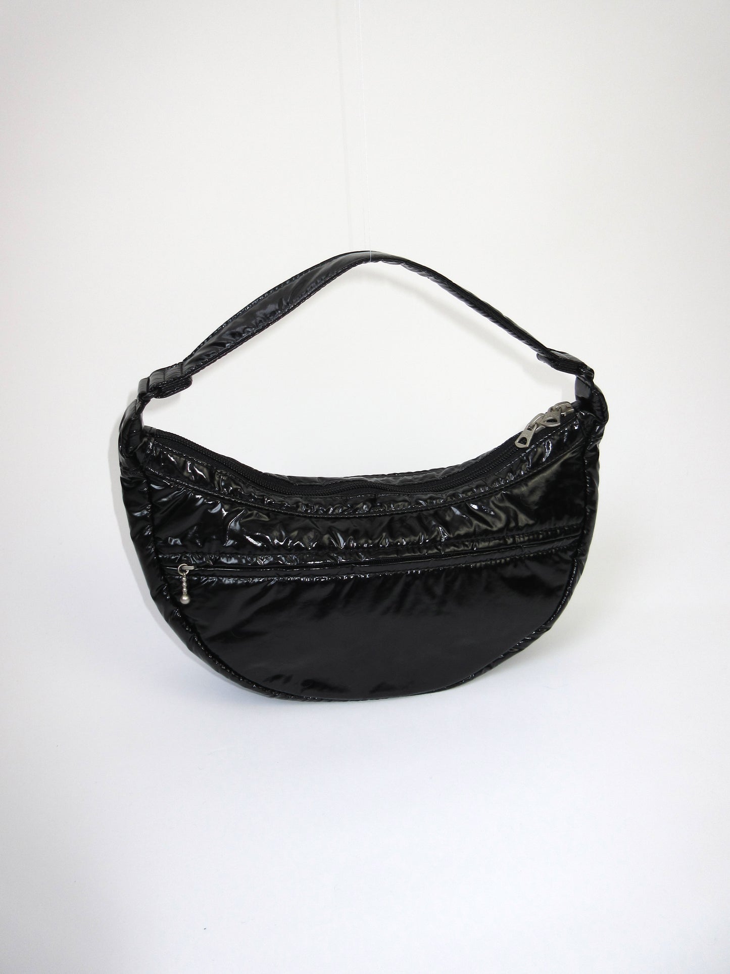 PORTER GIRL ENAMEL SHOULDER BAG S black