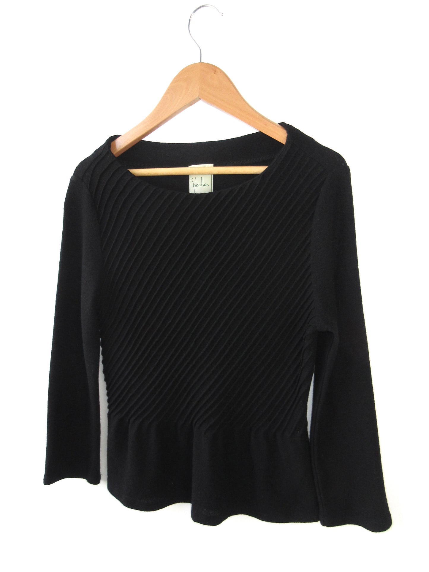 peplum detail wool top