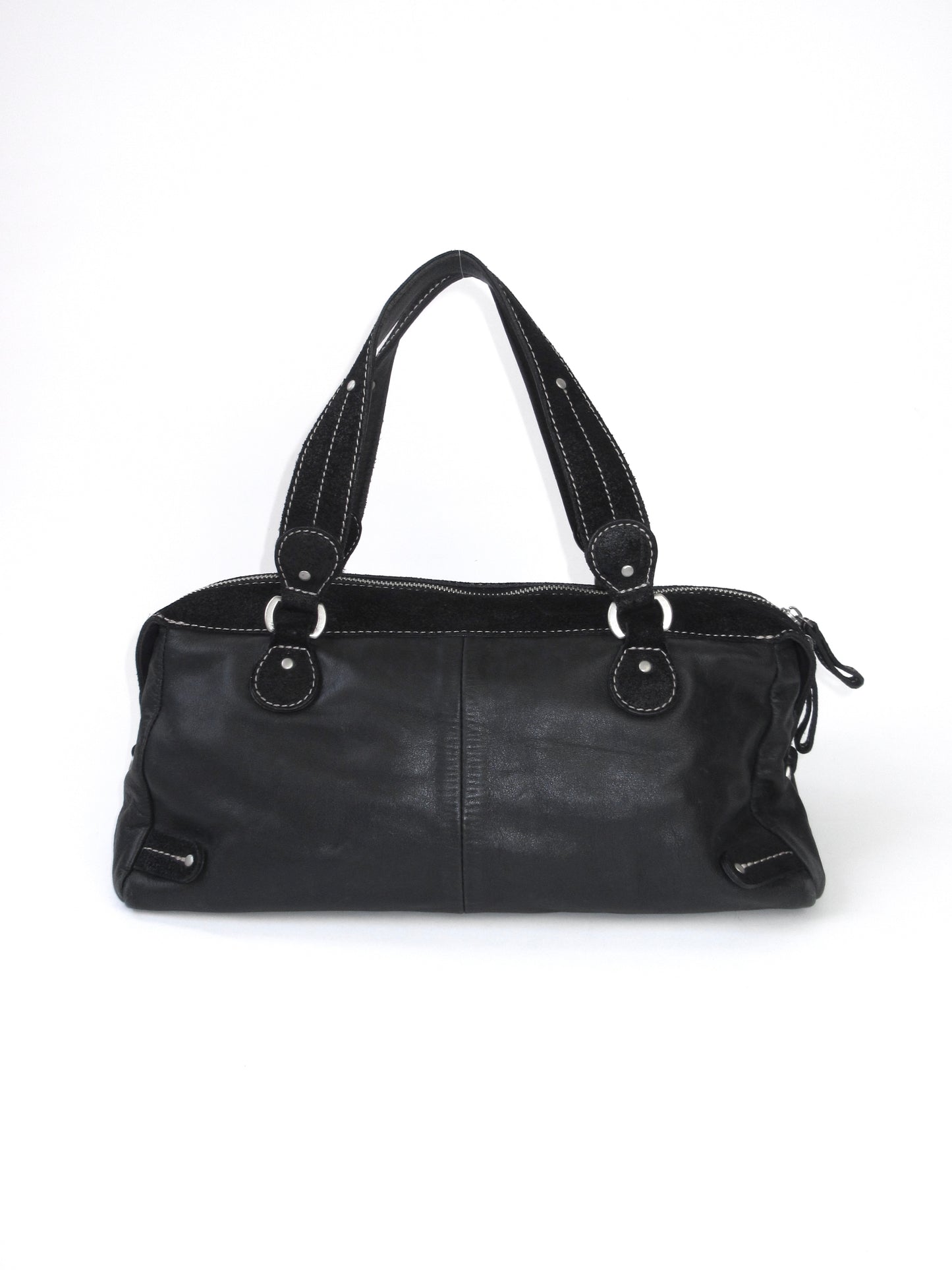 agnes b. different materials boston bag