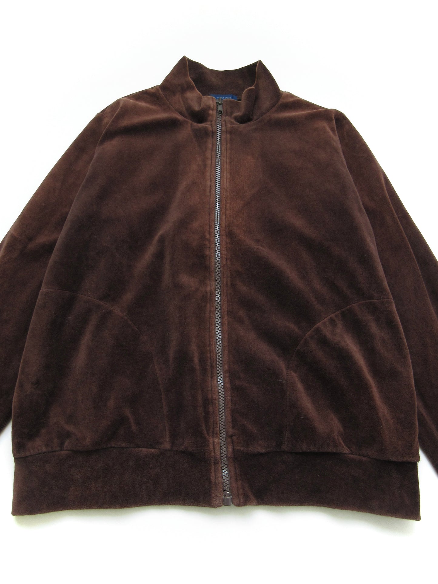 【used】velvet brown track jacket