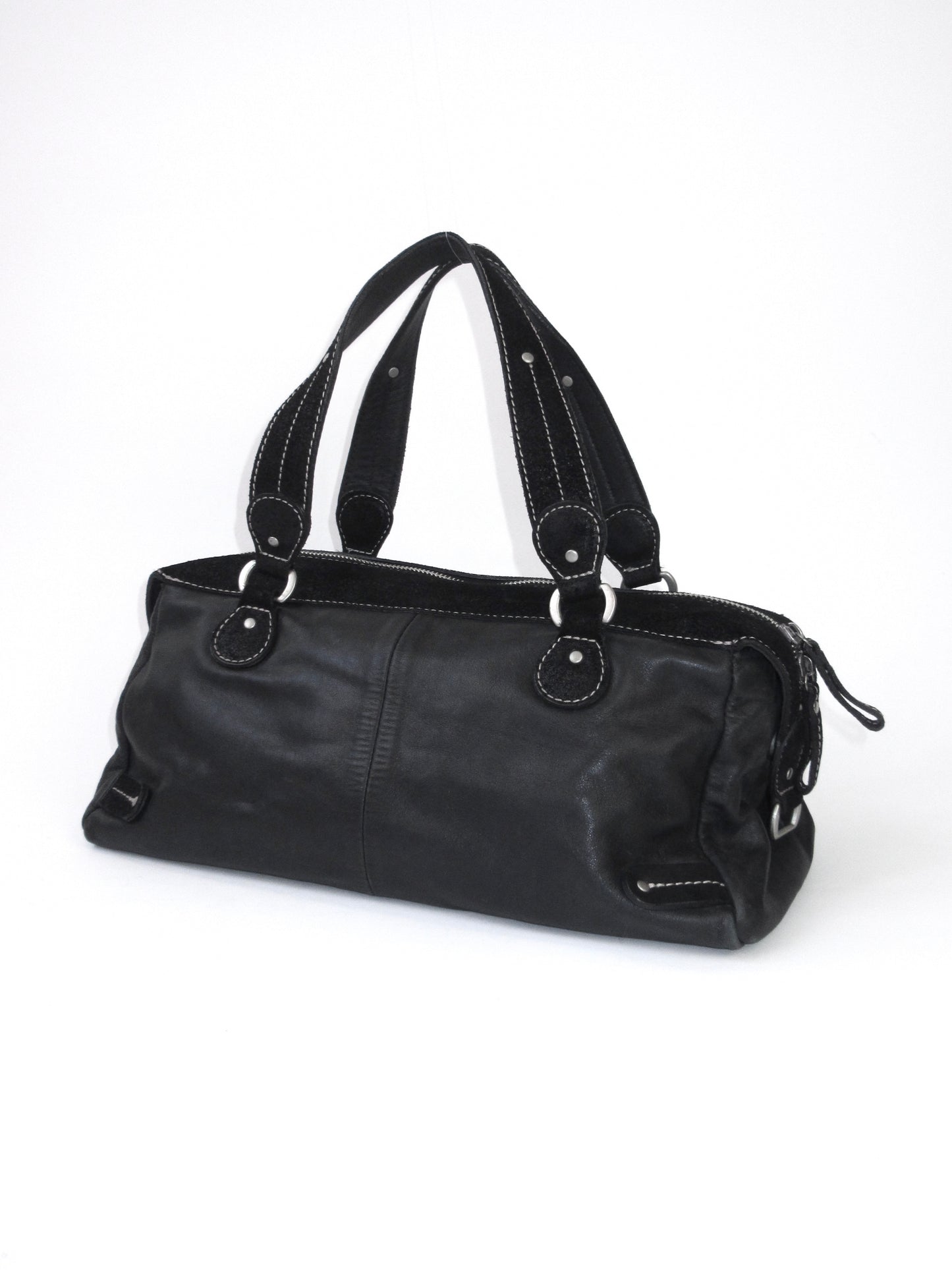 agnes b. different materials boston bag