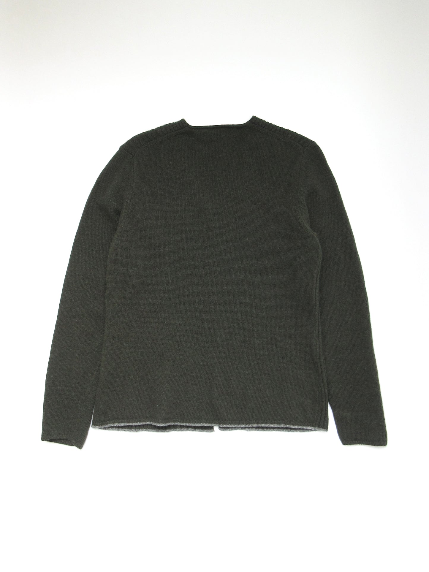 Y's moss green V neck knit