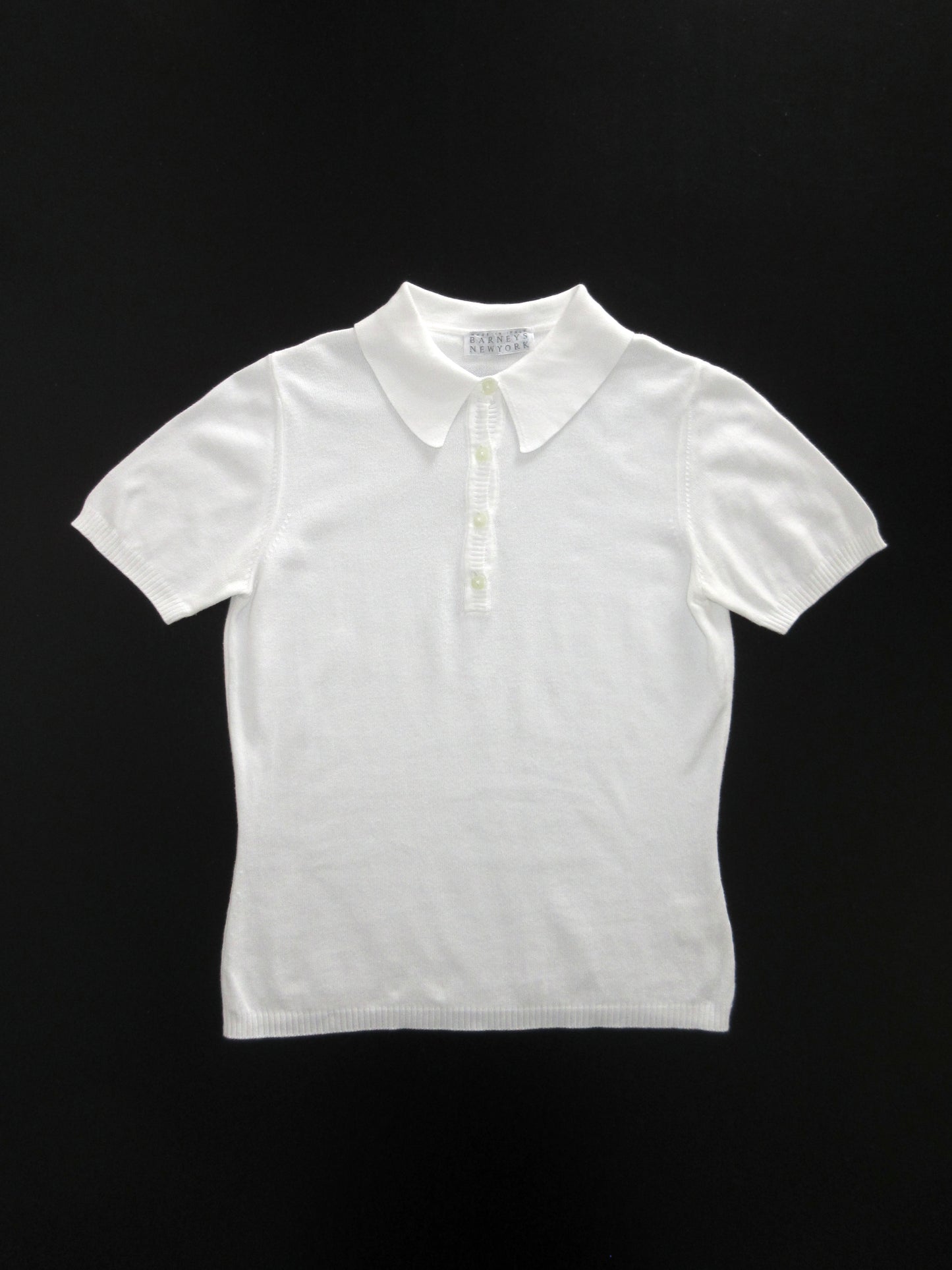 white cotton polo shirt