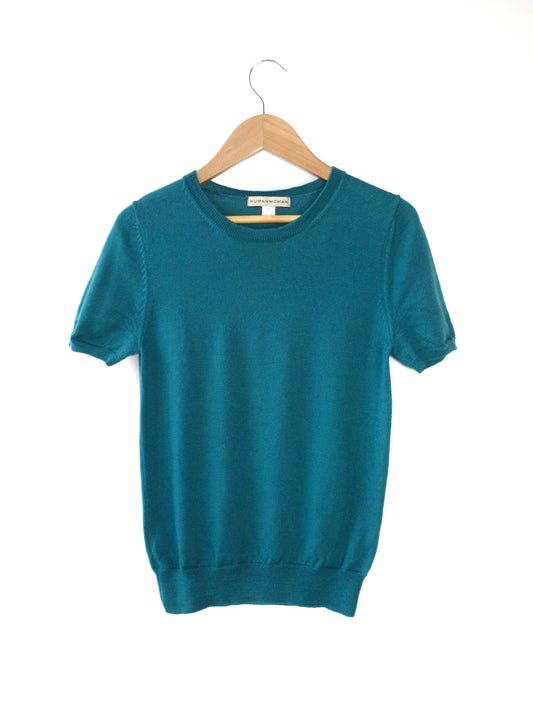 emerald green short sleeve knit