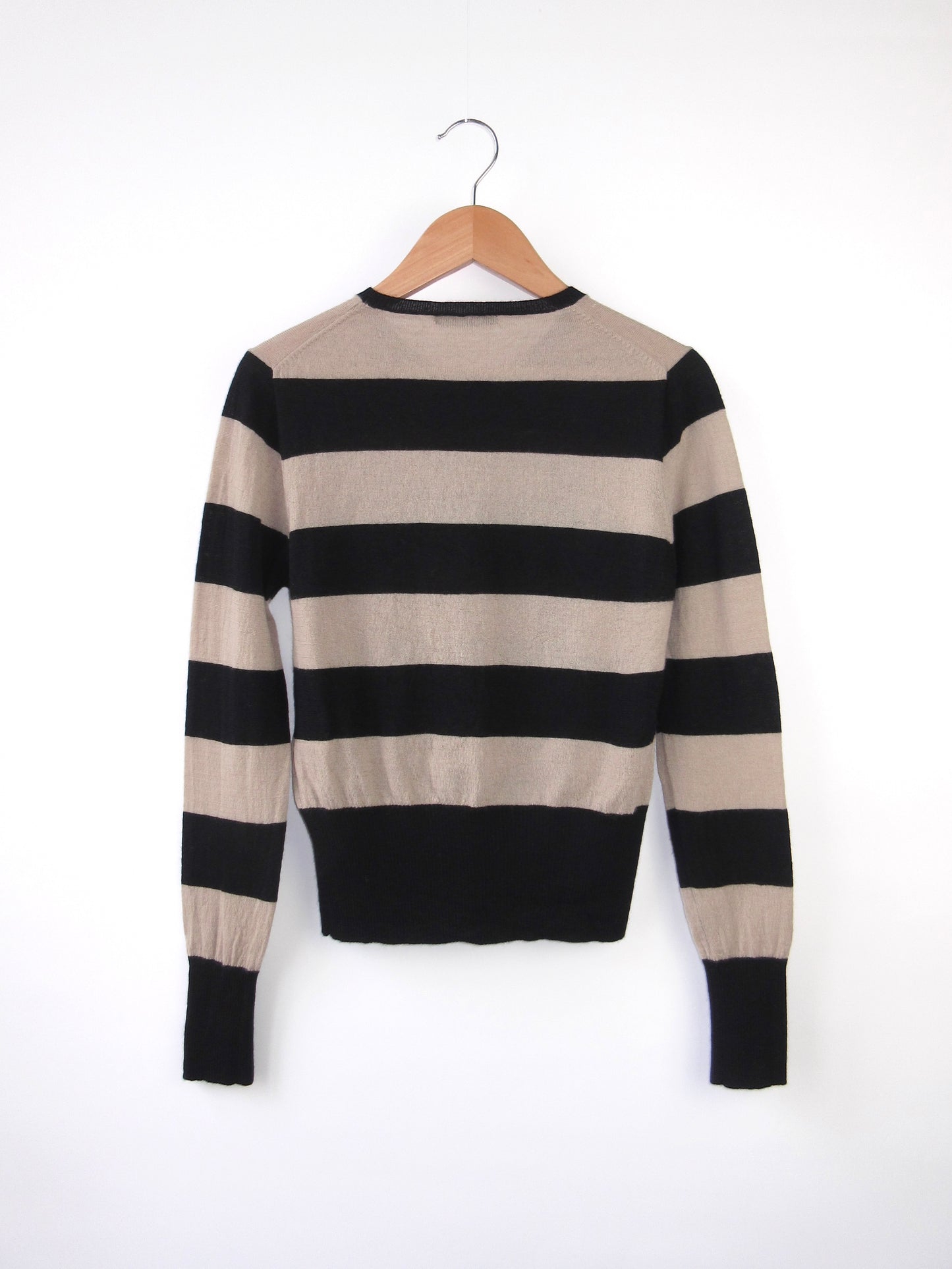 stripe lace design knit top