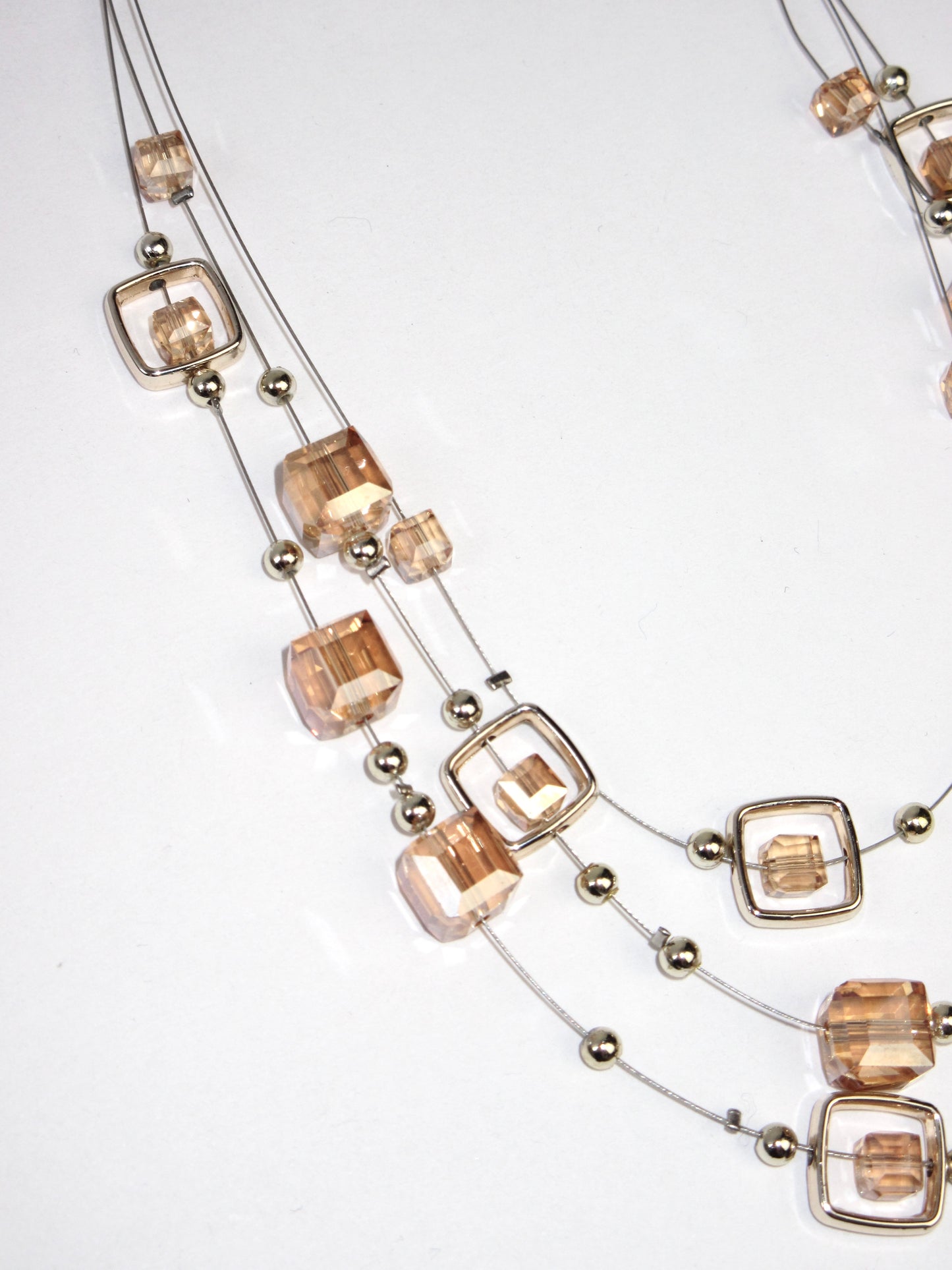 summer orange three-strand necklace