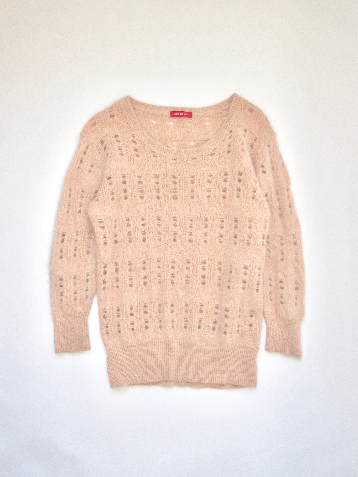 coral pink angora knit