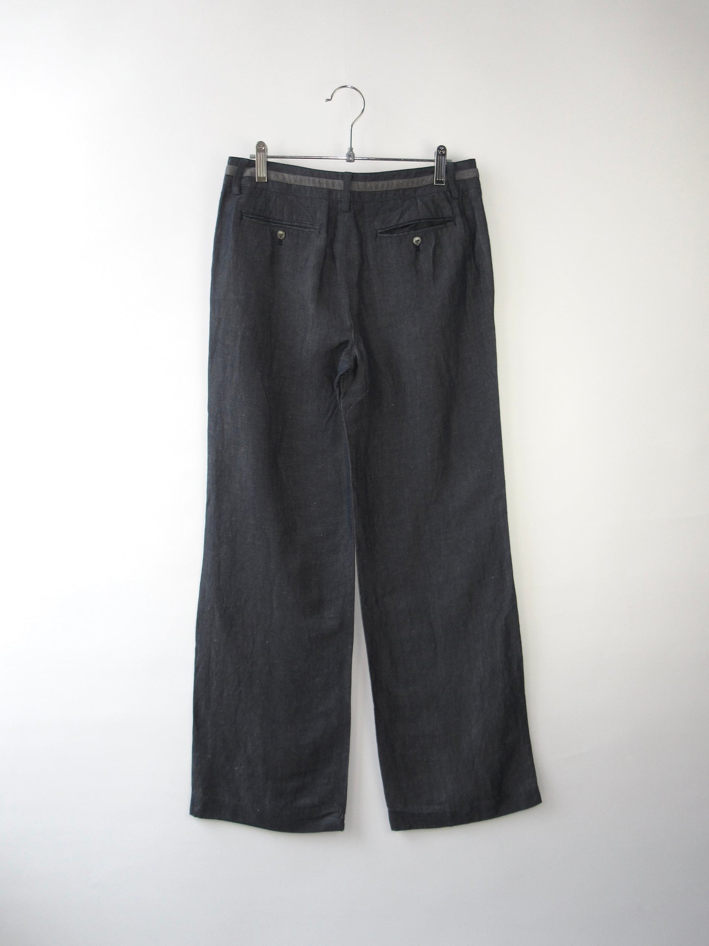 linen straight wide pants