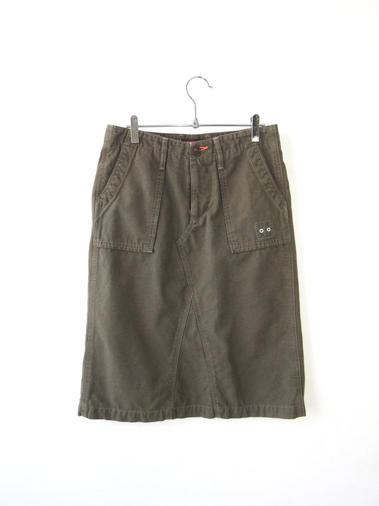 khaki military skirt