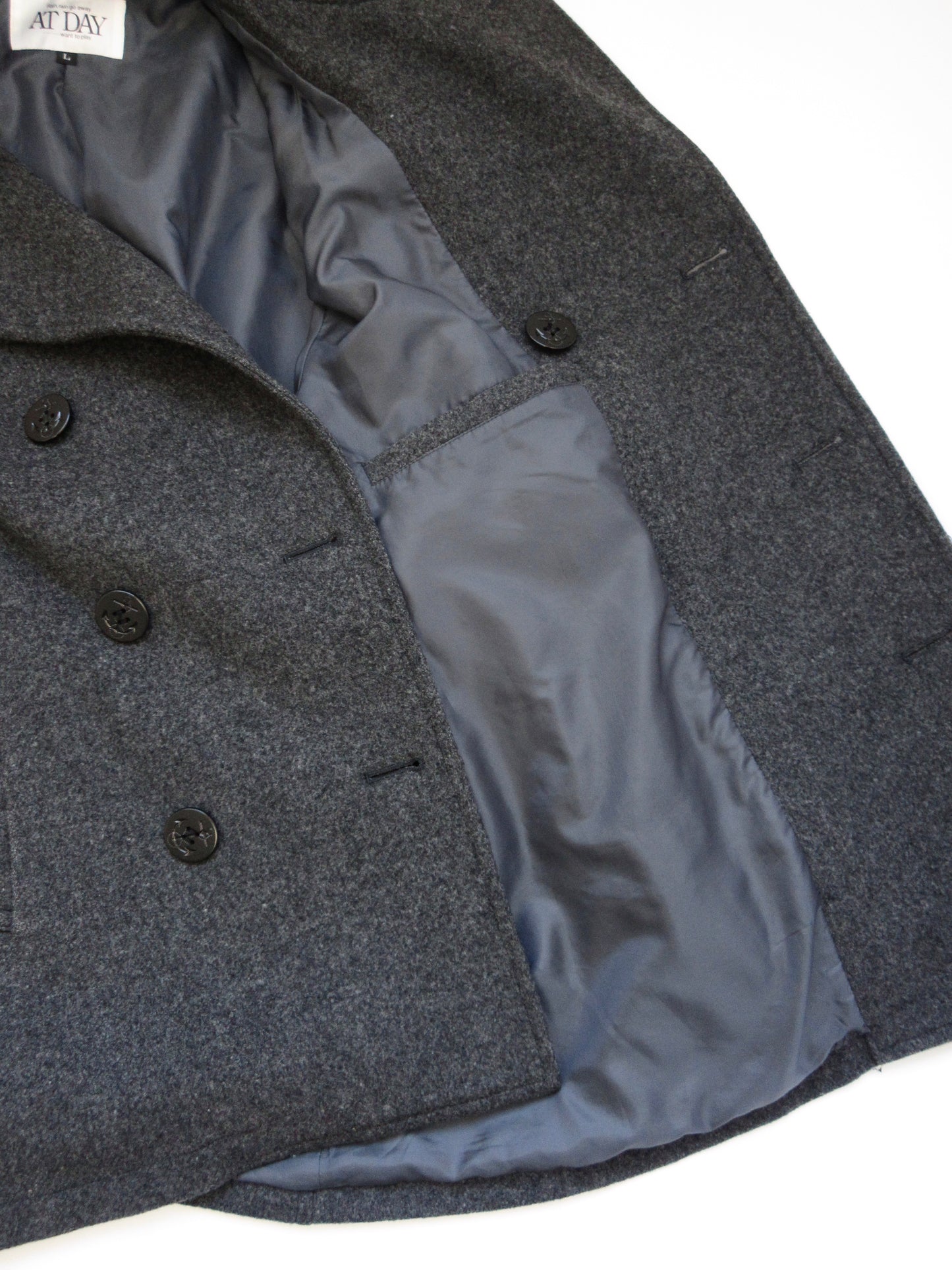 dark gray wool pea jacket