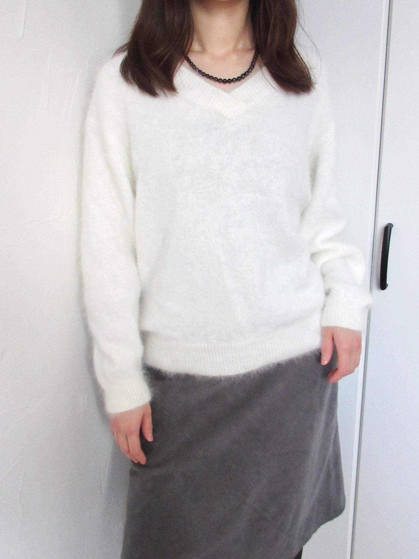 white angora knit