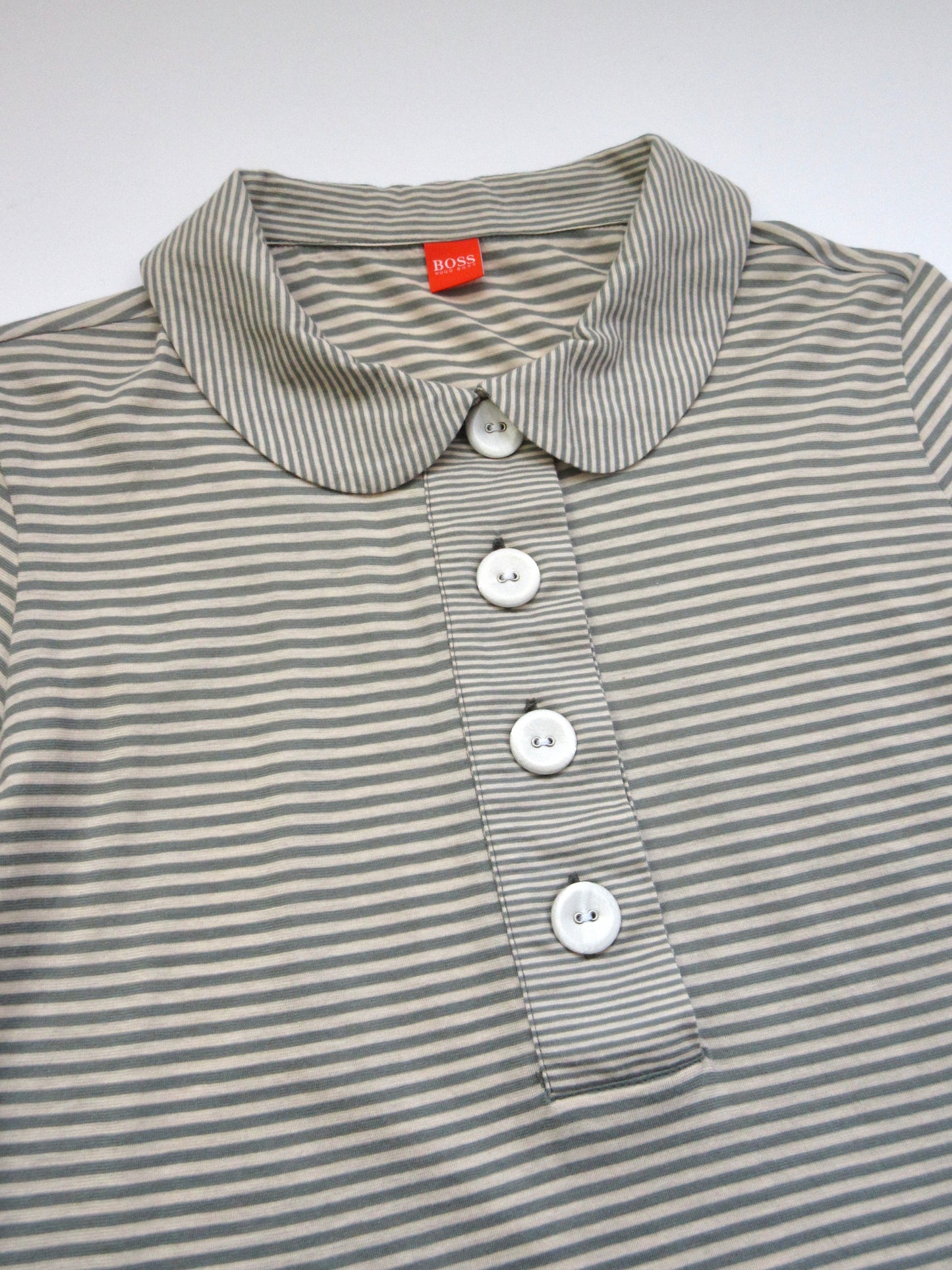 HUGO BOSS stripe round collar polo shirt