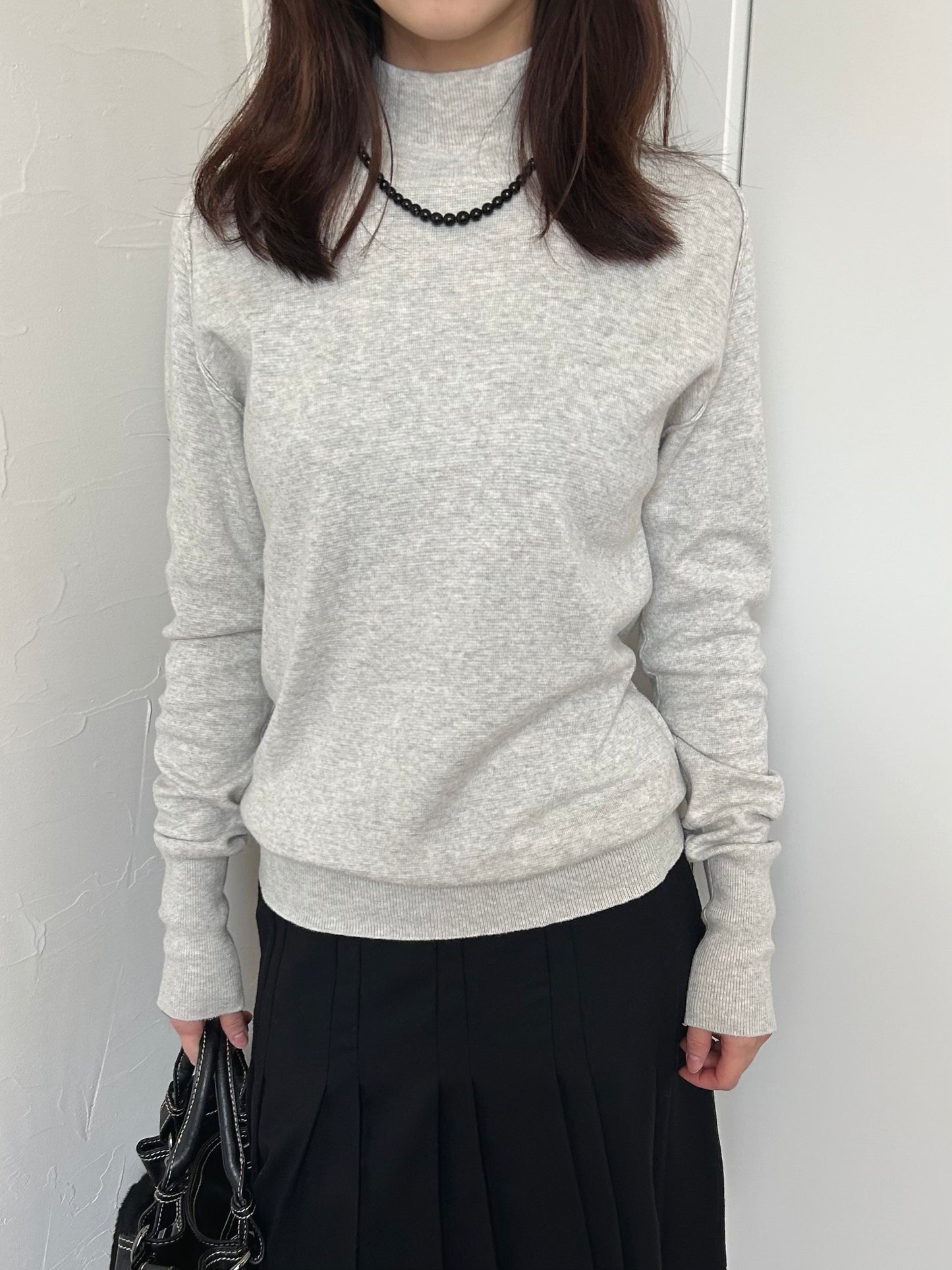 light gray high neck knit